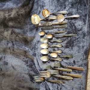 Silver plated bundle of Servewear Flatware Vintage Onieda Sheffield Rogers